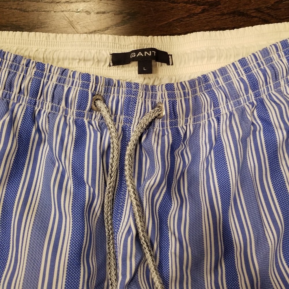 Gant men's bathing suit trunk blue board short Med